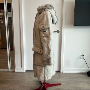 Pepe Jeans Faux Fur Trim Coat - removable hood